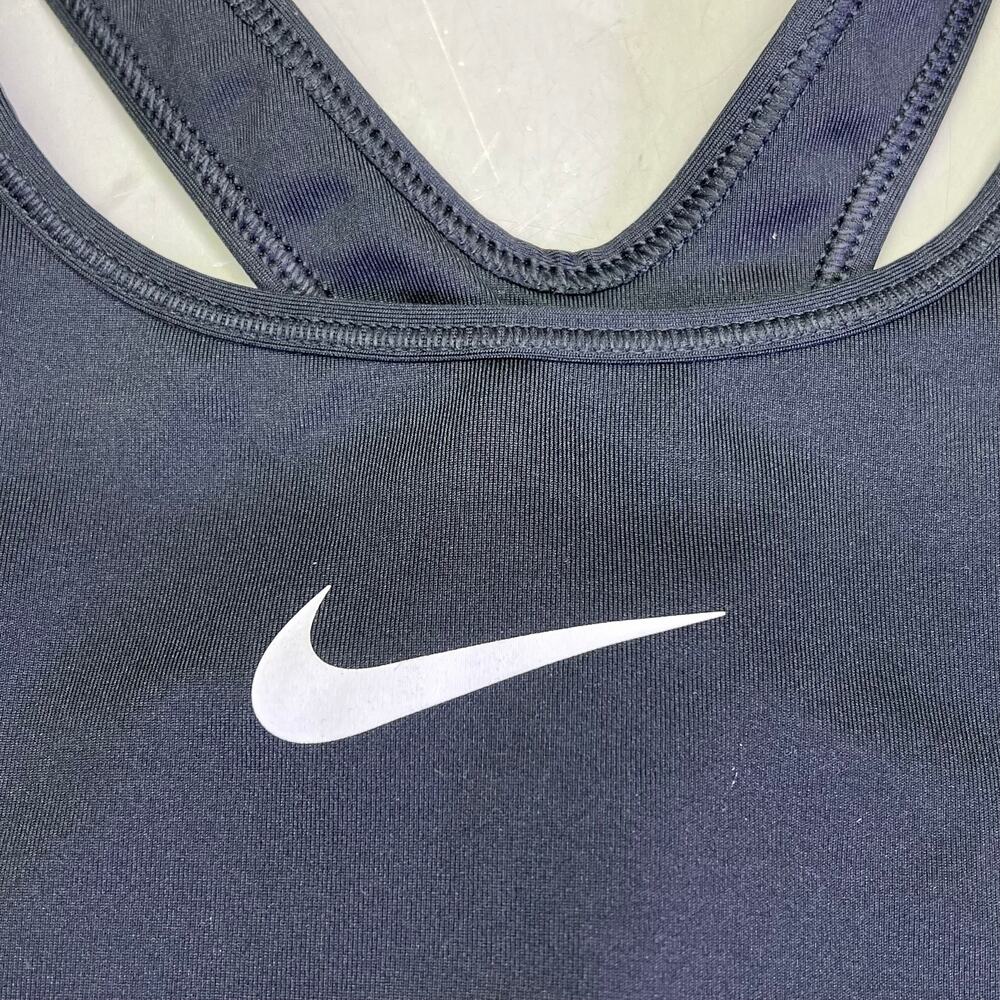 NIKE Swoosh Logo Dri-Fit Sports Bra Women's Sz S Black/White (Pre-Owned) - Picture 2 of 12